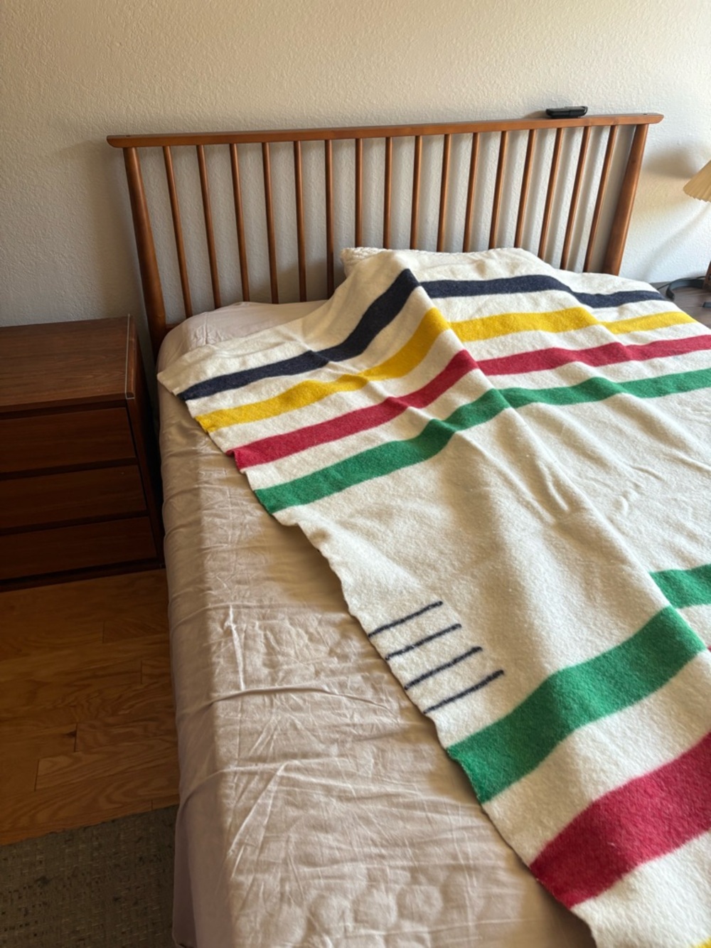 Hudson’s Bay Point Blanket Iconic MCM  Striped Wool Blanket England Queen